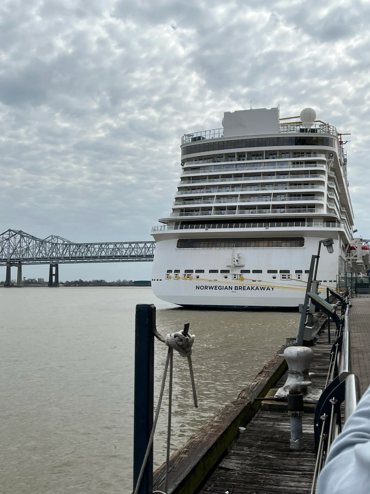 Norwegian Breakaway docked at the Port of New Orleans